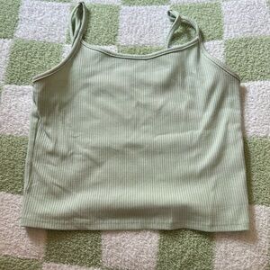 American eagle crop tank top, light green size small